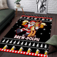 Christmas Brewdolph Reindeer Area Rug Xmas Holiday Patterns - Wonder Print Shop