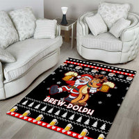 Christmas Brewdolph Reindeer Area Rug Xmas Holiday Patterns - Wonder Print Shop