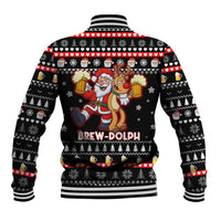 Christmas Brewdolph Reindeer Baseball Jacket Xmas Holiday Patterns - Wonder Print Shop