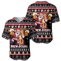 Christmas Brewdolph Reindeer Baseball Jersey Xmas Holiday Patterns - Wonder Print Shop