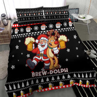 Christmas Brewdolph Reindeer Bedding Set Xmas Holiday Patterns - Wonder Print Shop