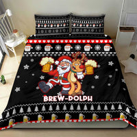 Christmas Brewdolph Reindeer Bedding Set Xmas Holiday Patterns - Wonder Print Shop