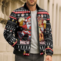 Christmas Brewdolph Reindeer Bomber Puffer Jacket Xmas Holiday Patterns - Wonder Print Shop