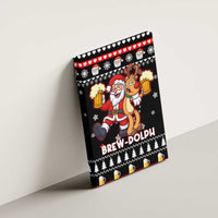 Christmas Brewdolph Reindeer Canvas Wall Art Xmas Holiday Patterns - Wonder Print Shop