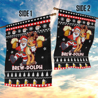 Christmas Brewdolph Reindeer Garden Flag Xmas Holiday Patterns - Wonder Print Shop