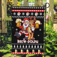 Christmas Brewdolph Reindeer Garden Flag Xmas Holiday Patterns - Wonder Print Shop
