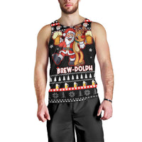 Christmas Brewdolph Reindeer Men Tank Top Xmas Holiday Patterns - Wonder Print Shop