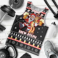 Christmas Brewdolph Reindeer Men Tank Top Xmas Holiday Patterns - Wonder Print Shop