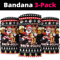 Christmas Brewdolph Reindeer Neck Gaiter Xmas Holiday Patterns - Wonder Print Shop