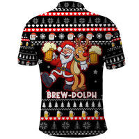 Christmas Brewdolph Reindeer Polo Shirt Xmas Holiday Patterns - Wonder Print Shop