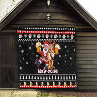 Christmas Brewdolph Reindeer Quilt Xmas Holiday Patterns - Wonder Print Shop