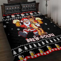 Christmas Brewdolph Reindeer Quilt Bed Set Xmas Holiday Patterns - Wonder Print Shop