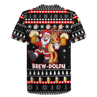 Christmas Brewdolph Reindeer Rugby Jersey Xmas Holiday Patterns - Wonder Print Shop