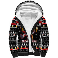 Christmas Brewdolph Reindeer Sherpa Hoodie Xmas Holiday Patterns - Wonder Print Shop