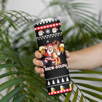 Christmas Brewdolph Reindeer Skinny Tumbler Xmas Holiday Patterns - Wonder Print Shop