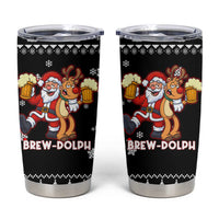 Christmas Brewdolph Reindeer Tumbler Cup Xmas Holiday Patterns - Wonder Print Shop