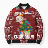 Chihuahua Dog Attitude Christmas Bomber Puffer Jacket Xmas Holiday Patterns - Wonder Print Shop