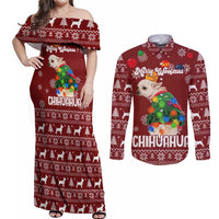 Chihuahua Dog Attitude Christmas Couples Matching Off Shoulder Maxi Dress and Long Sleeve Button Shirt Xmas Holiday Patterns - Wonder Print Shop