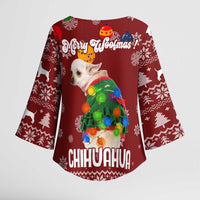Chihuahua Dog Attitude Christmas Kimono Sleeve Blouse Xmas Holiday Patterns - Wonder Print Shop