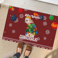 Chihuahua Dog Attitude Christmas Rubber Doormat Xmas Holiday Patterns - Wonder Print Shop