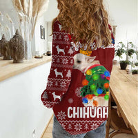 Chihuahua Dog Attitude Christmas Women Casual Shirt Xmas Holiday Patterns - Wonder Print Shop