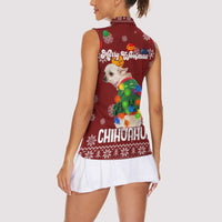Chihuahua Dog Attitude Christmas Women Sleeveless Polo Shirt Xmas Holiday Patterns - Wonder Print Shop
