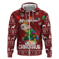 Chihuahua Dog Attitude Christmas Zip Hoodie Xmas Holiday Patterns - Wonder Print Shop