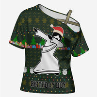 Jesus Birthday Boy Christmas Cross Shoulder Shirt Funny Xmas Holiday Patterns - Wonder Print Shop