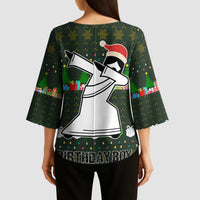 Jesus Birthday Boy Christmas Kimono Sleeve Blouse Funny Xmas Holiday Patterns - Wonder Print Shop