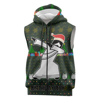 Jesus Birthday Boy Christmas Sleeveless Zip Hoodie Funny Xmas Holiday Patterns - Wonder Print Shop