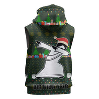 Jesus Birthday Boy Christmas Sleeveless Zip Hoodie Funny Xmas Holiday Patterns - Wonder Print Shop