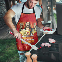 Jesus Birthday Christmas Apron Funny Xmas Holiday Patterns - Wonder Print Shop