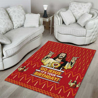 Jesus Birthday Christmas Area Rug Funny Xmas Holiday Patterns - Wonder Print Shop