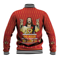 Jesus Birthday Christmas Baseball Jacket Funny Xmas Holiday Patterns - Wonder Print Shop