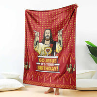 Jesus Birthday Christmas Blanket Funny Xmas Holiday Patterns - Wonder Print Shop