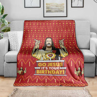 Jesus Birthday Christmas Blanket Funny Xmas Holiday Patterns - Wonder Print Shop