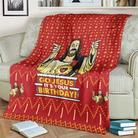 Jesus Birthday Christmas Blanket Funny Xmas Holiday Patterns - Wonder Print Shop