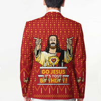 Jesus Birthday Christmas Blazer Funny Xmas Holiday Patterns - Wonder Print Shop