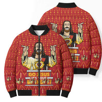 Jesus Birthday Christmas Bomber Puffer Jacket Funny Xmas Holiday Patterns - Wonder Print Shop