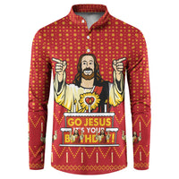Jesus Birthday Christmas Button Sweatshirt Funny Xmas Holiday Patterns - Wonder Print Shop