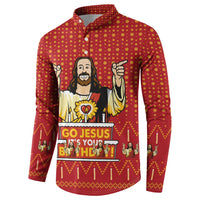Jesus Birthday Christmas Button Sweatshirt Funny Xmas Holiday Patterns - Wonder Print Shop