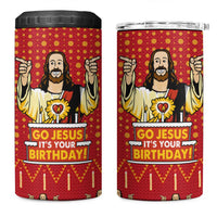 Jesus Birthday Christmas 4 in 1 Can Cooler Tumbler Funny Xmas Holiday Patterns - Wonder Print Shop