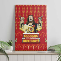 Jesus Birthday Christmas Canvas Wall Art Funny Xmas Holiday Patterns - Wonder Print Shop