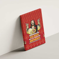 Jesus Birthday Christmas Canvas Wall Art Funny Xmas Holiday Patterns - Wonder Print Shop