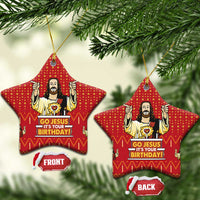 Jesus Birthday Christmas Ceramic Ornament Funny Xmas Holiday Patterns - Wonder Print Shop