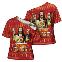 Jesus Birthday Christmas Cross Shoulder Shirt Funny Xmas Holiday Patterns - Wonder Print Shop