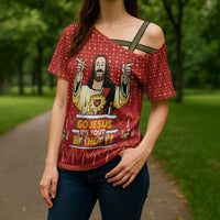 Jesus Birthday Christmas Cross Shoulder Shirt Funny Xmas Holiday Patterns - Wonder Print Shop