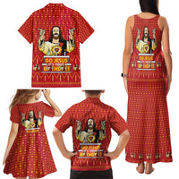 Jesus Birthday Christmas Family Matching Tank Maxi Dress and Hawaiian Shirt Funny Xmas Holiday Patterns - Wonder Print Shop