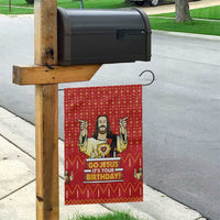 Jesus Birthday Christmas Garden Flag Funny Xmas Holiday Patterns - Wonder Print Shop