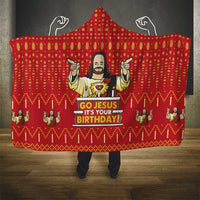 Jesus Birthday Christmas Hooded Blanket Funny Xmas Holiday Patterns - Wonder Print Shop